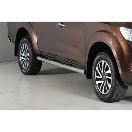 Marche-pieds INOX/NOIR Ø76 Nissan Navara NP300 King Cab (16-)